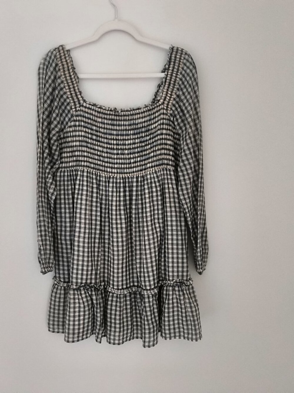 American Eagle Long-Sleeve Smocked Mini Dress